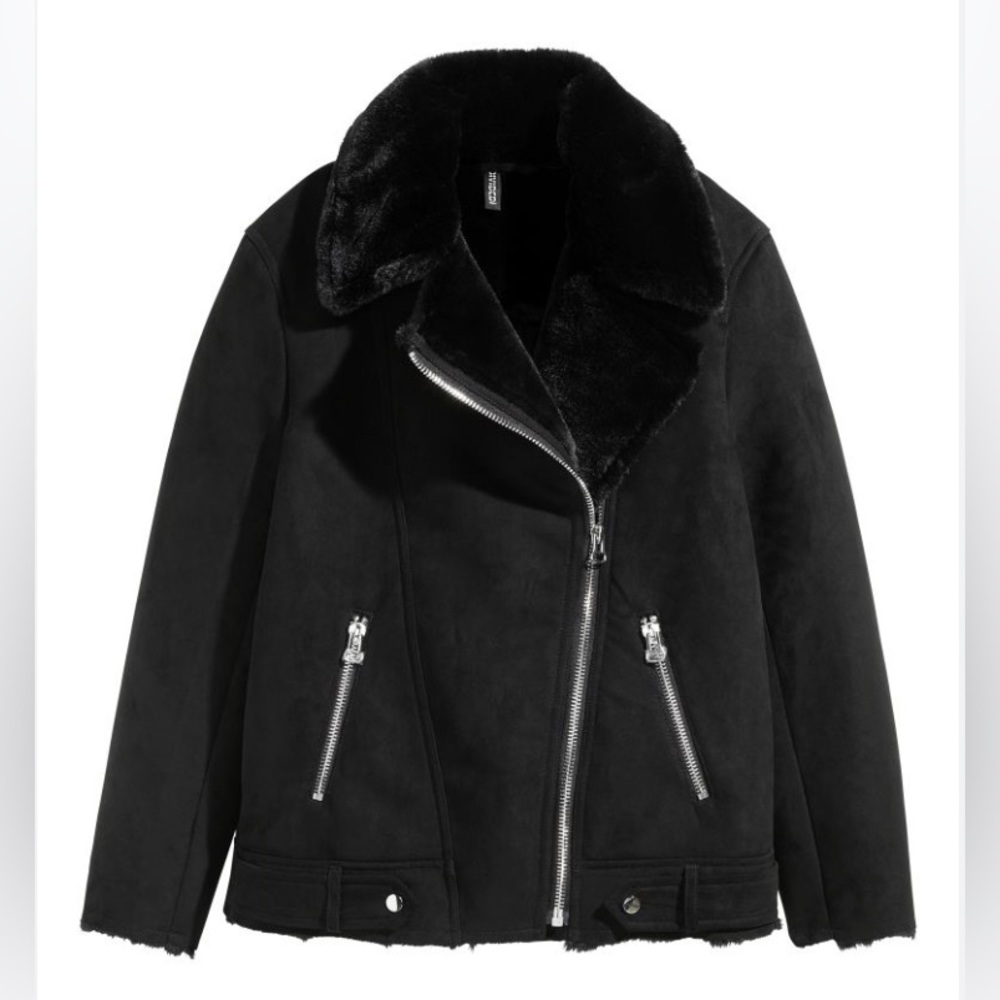 Faux Suede Biker Jacket